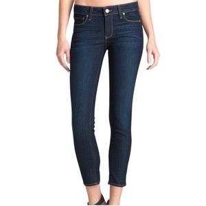 PAIGE KYLIE CROP Mid Rise Dark Wash Skinny Jean Zip Fly Button Closure Size 28